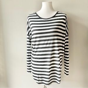 Banana Republic Gray White Stripe Long Sleeve Top Size X-Small